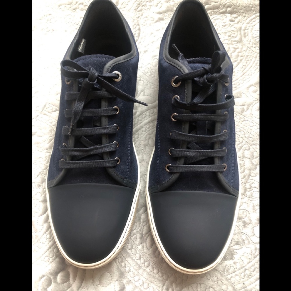 Dark blue suede Lanvin sneakers